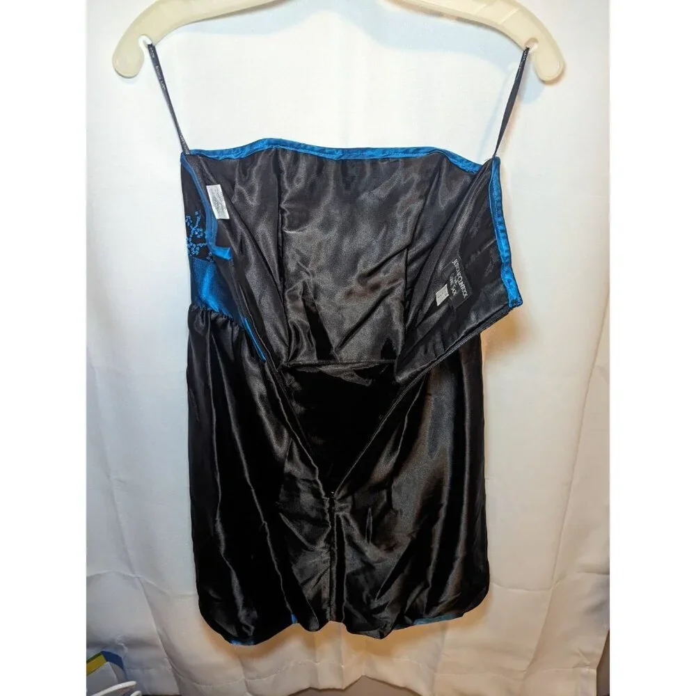 jessica mcclintock for gunne sax dress Blue/Black Strapless Size 3 - Picture 11 of 16